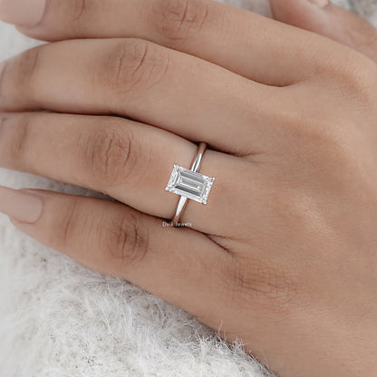Emerald Cut Solitaire Diamond Engagement Ring
