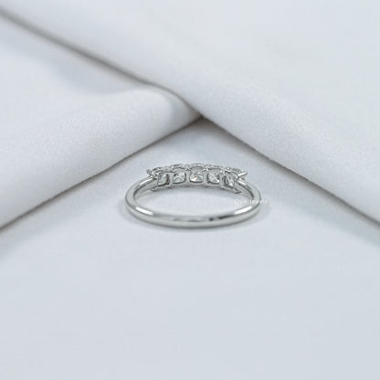 Cushion Cut Five Stone Lab Diamond Ring