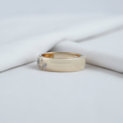 Flush Set Mixed Cut Lab Diamond Scatter Band Band