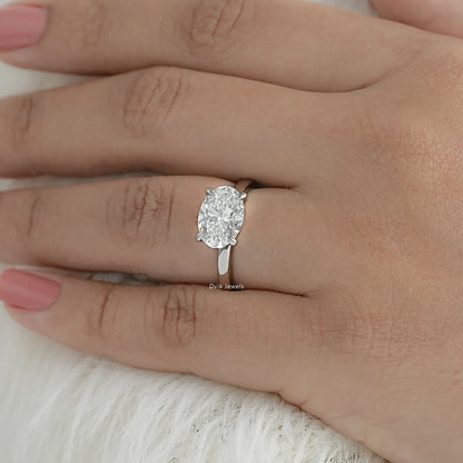 Oval Solitaire Diamond Engagement Ring