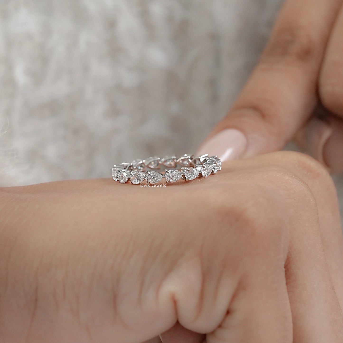 Pear Cut Lab Grown Diamond Eternity Band