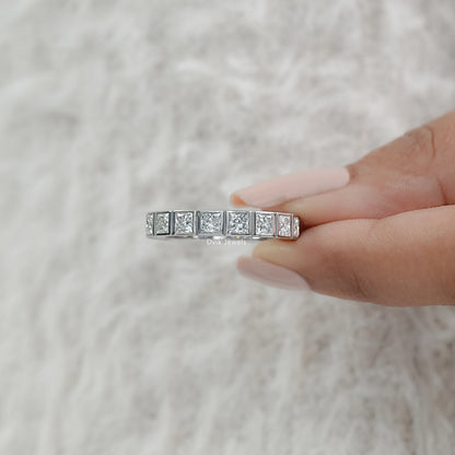 Princess Cut Diamond Channel Set Eternity Band