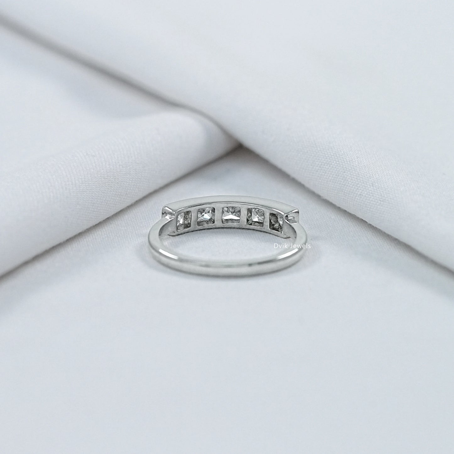 Five Stone Princess Cut Lab Diamond Ring