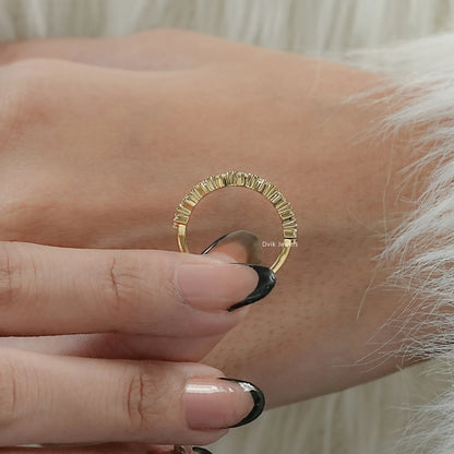 Round Cut Lab Diamond Half Eternity Band