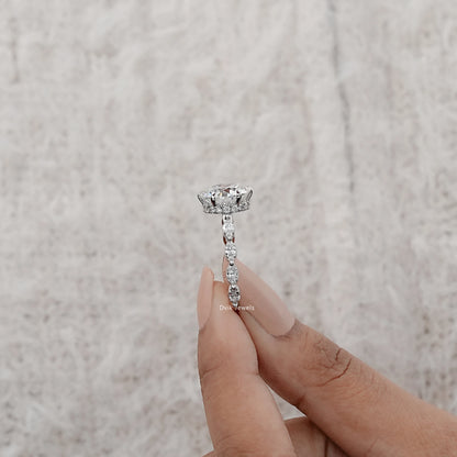 Hidden Halo Lab Diamond Engagement Ring