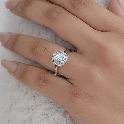 Brilliant Round-Cut Diamond Halo Solitaire Ring