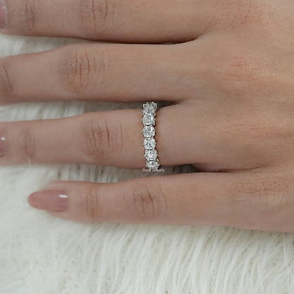 Old Mine Square Cushion Cut Seven Stone Lab Diamond Ring