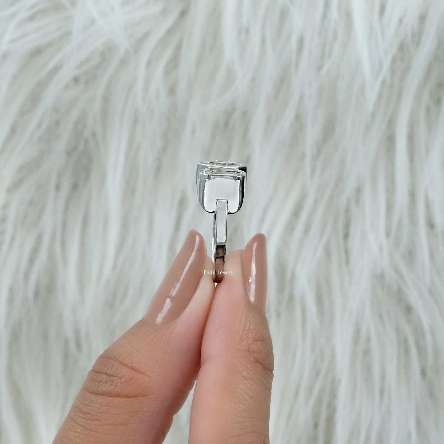Criss Cut & Step Cut Moval Lab Diamond Toi Moi Ring Ring