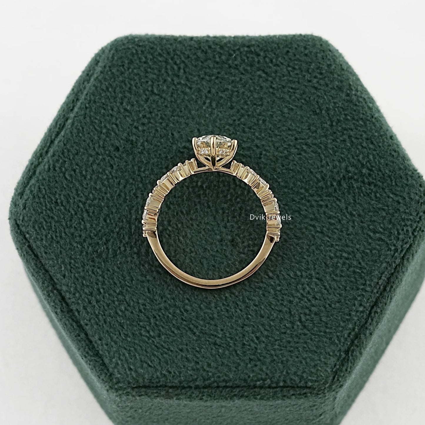 Dutch Marquise Lab Diamond Solitaire Accent Ring Ring