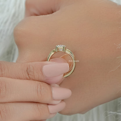 Oval Cut Lab Diamond Double Band Bridal Ring Set Bridal Ring Set