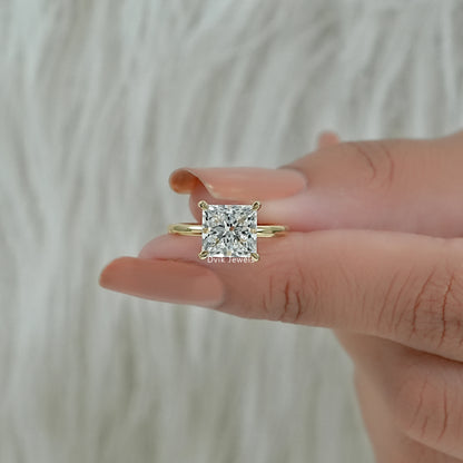 Princess Cut Lab Diamond Solitaire Ring Ring