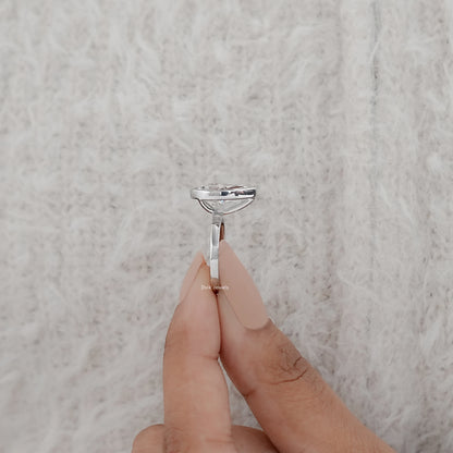 Bezel Set Pear Cut Diamond Ring