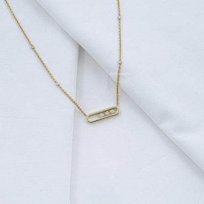 Movable Diamond Paperclip Pendant