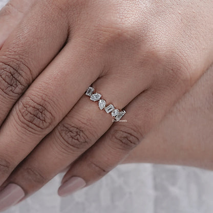 Multi Shape Lab Diamond Full Eternity Wedding Band