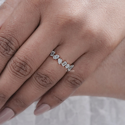 Multi Shape Lab Diamond Full Eternity Wedding Band
