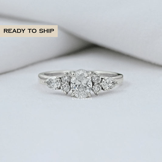 Oval And Pear Diamond Seven Stone Ring