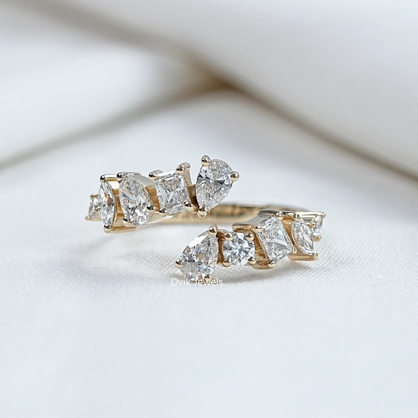 Multi Shaped Lab Diamond Bypass Band