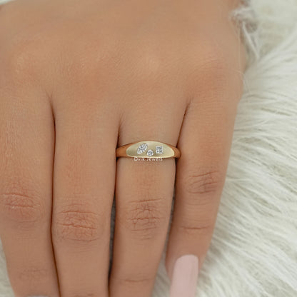 Multi Shape Flush Set Diamond Engagement Ring