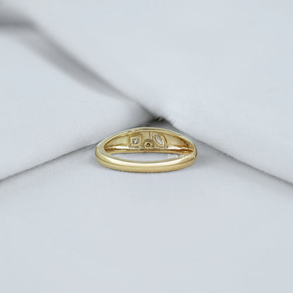 Multi Shape Flush Set Diamond Engagement Ring