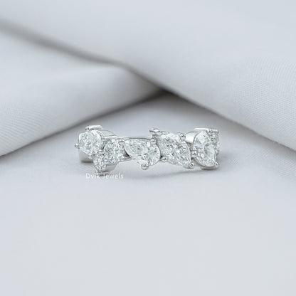 Multi Shape Lab Diamond Half Eternity Band