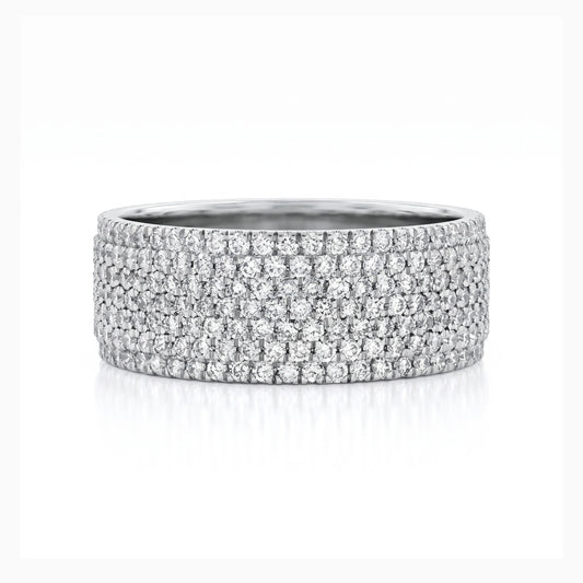 Multi Row Pavé Lab Diamond Wide Band