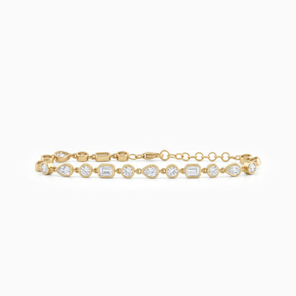 Multi Shape Bezel Set Lab Grown Diamond Bracelet Bracelet
