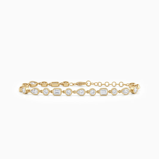 Multi Shape Bezel Set Lab Grown Diamond Bracelet Bracelet