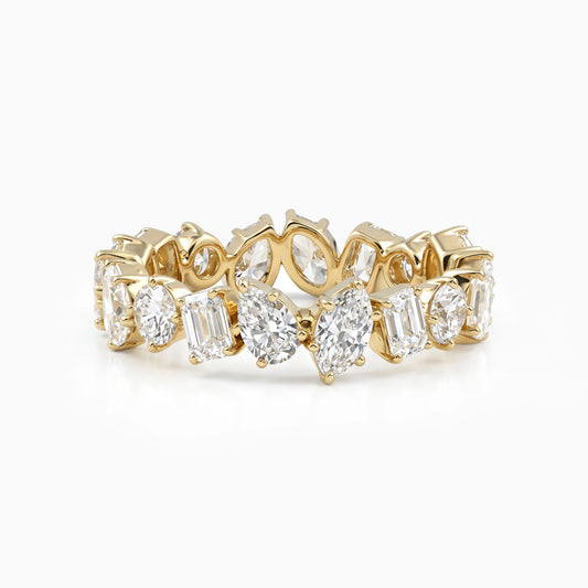 Multi Shape Lab Diamond Full Eternity Wedding Band Ring