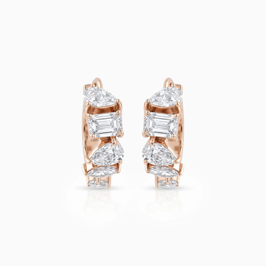 Multi Shape Lab Diamond Huggie Hoop Earrings