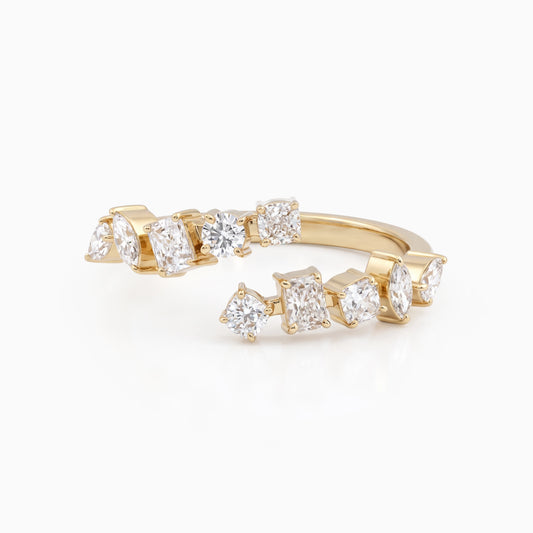 Multi Shape Lab Grown Diamond Bypass Ring Band