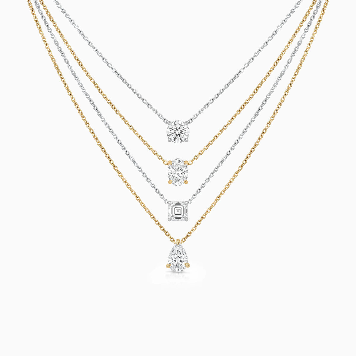 Multi Shape Lab Grown Diamond Solitaire Pendant Pendant