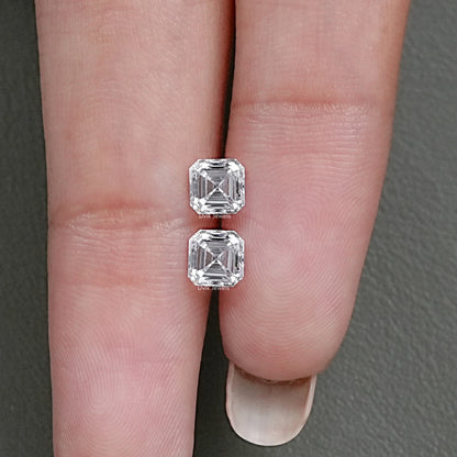 Brilliant Asscher Cut Lab Diamond Pair