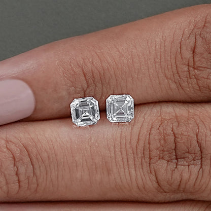 Brilliant Asscher Cut Lab Diamond Pair