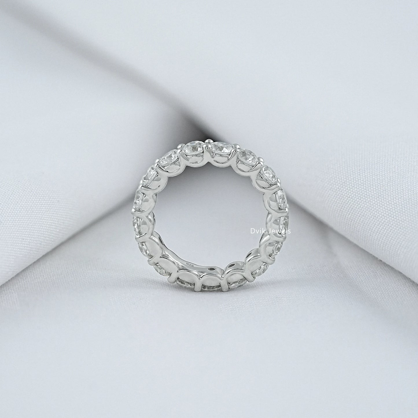 OEC Round Cut Lab Diamond Full Eternity Wedding Band Band