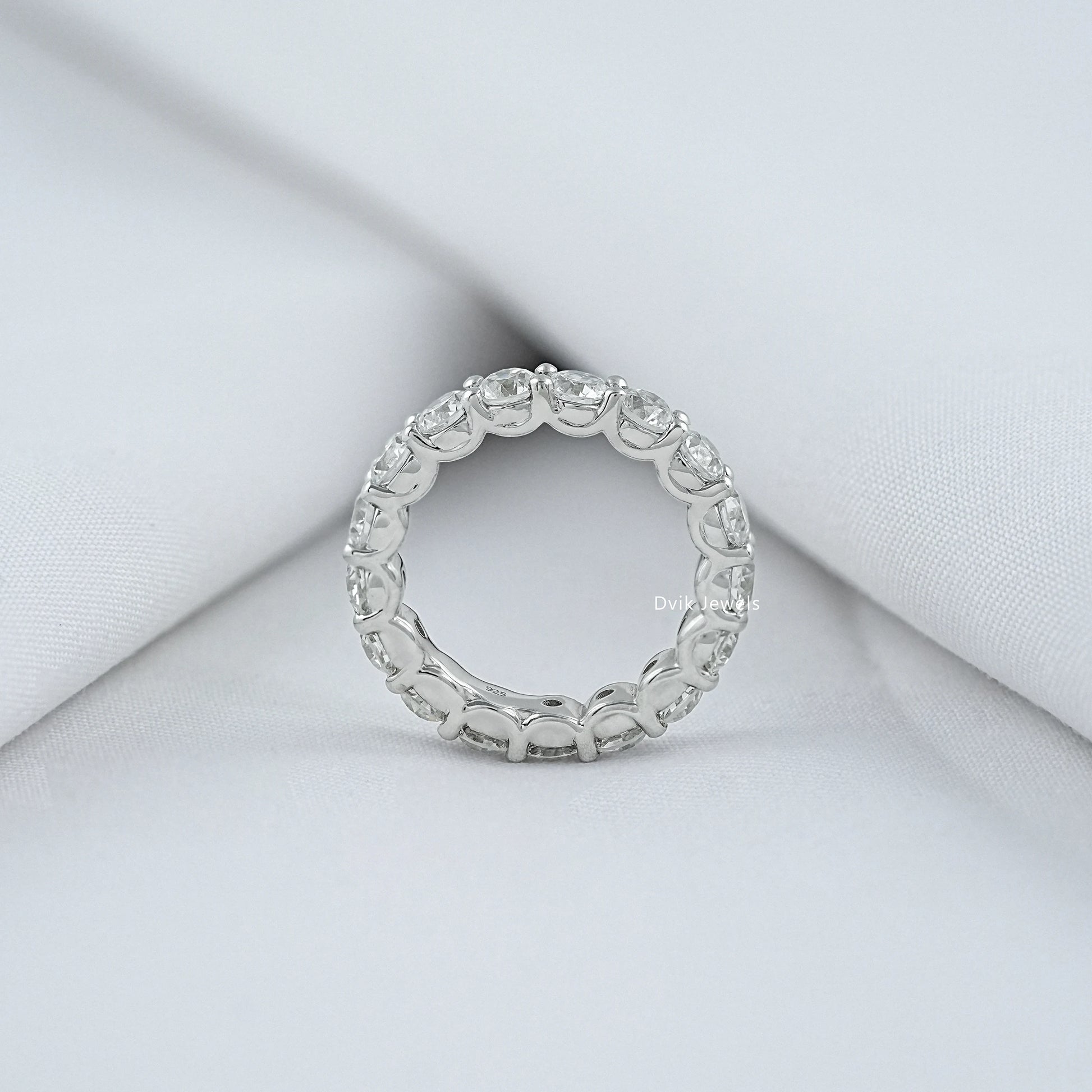 OEC Round Cut Lab Diamond Full Eternity Wedding Band Band