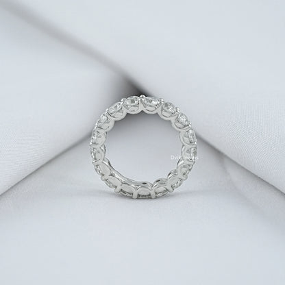 OEC Round Cut Lab Diamond Full Eternity Wedding Band Band