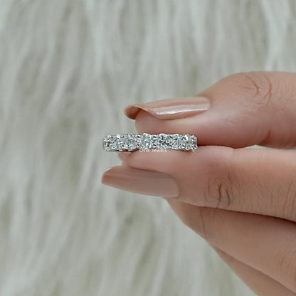 OEC Round Cut Lab Diamond Full Eternity Wedding Band Band