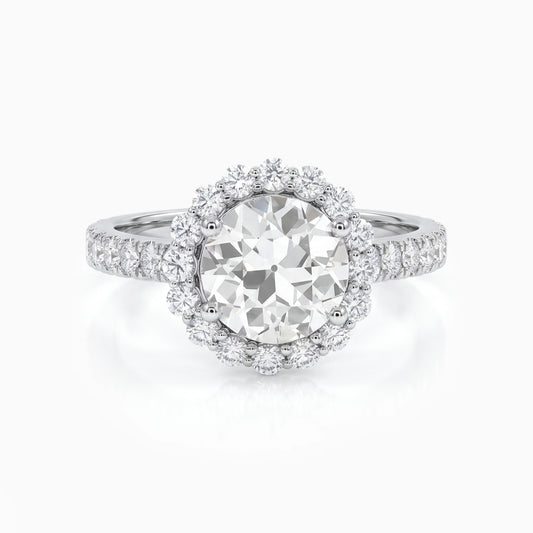 OEC Round Cut Halo Diamond Ring