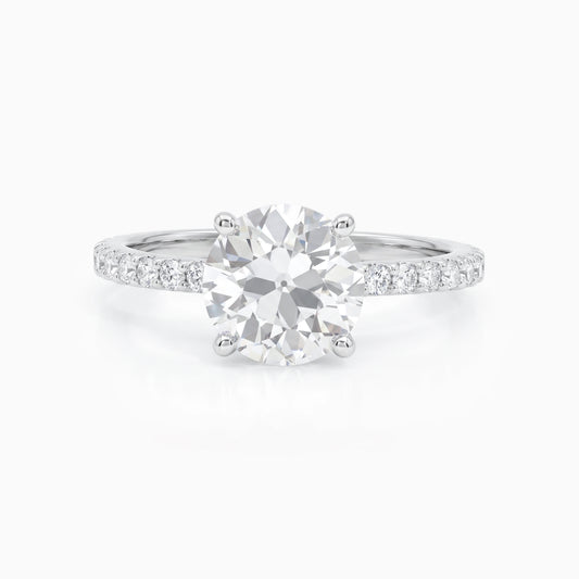 OEC Round Cut Lab Grown Solitaire Accent Ring