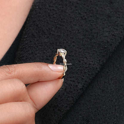 Round Cut Diamond Infinity Solitaire Accent Round Diamond Ring