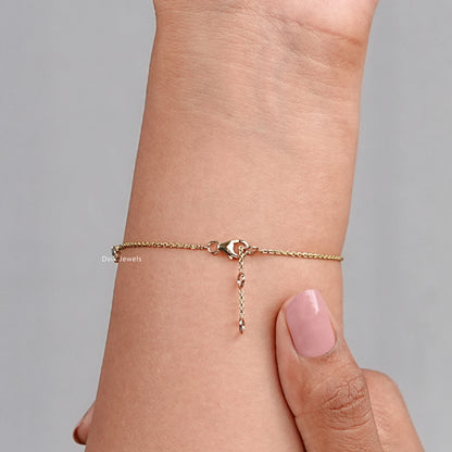 Round Cut Lab Grown Diamond Chain Bracelet