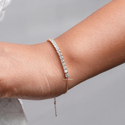 Round Cut Lab Grown Diamond Chain Bracelet
