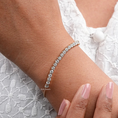 Round Cut Lab Grown Diamond Chain Bracelet