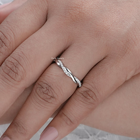 Round Diamond Infinity Semi-Eternity Wedding Band