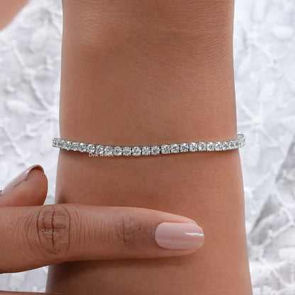 Elegant Round Lab Diamond Tennis Bracelet