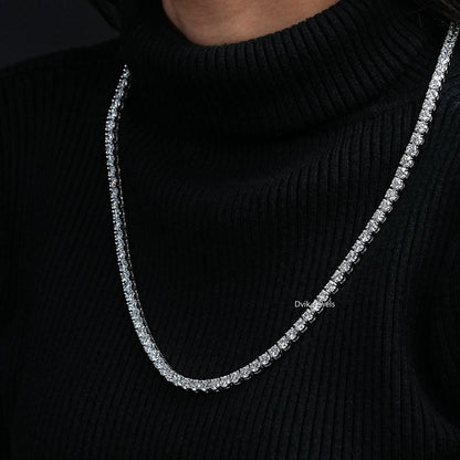 Round Cut Lab Grown Diamond Tennis Necklace