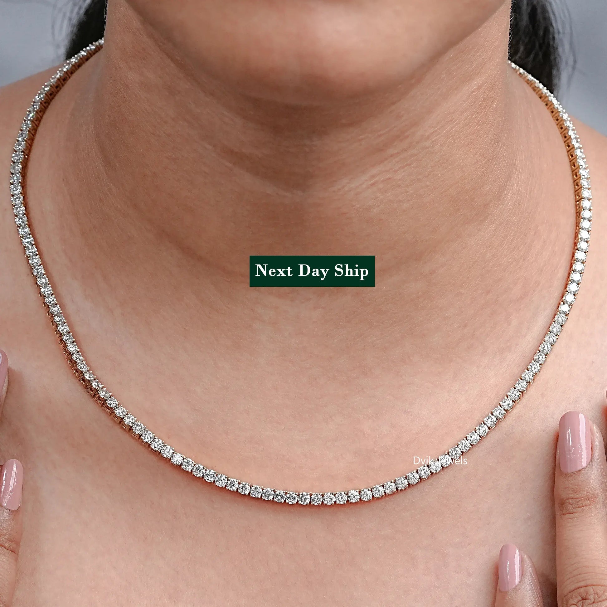 Classic Round Lab Diamond Tennis Necklace Necklace