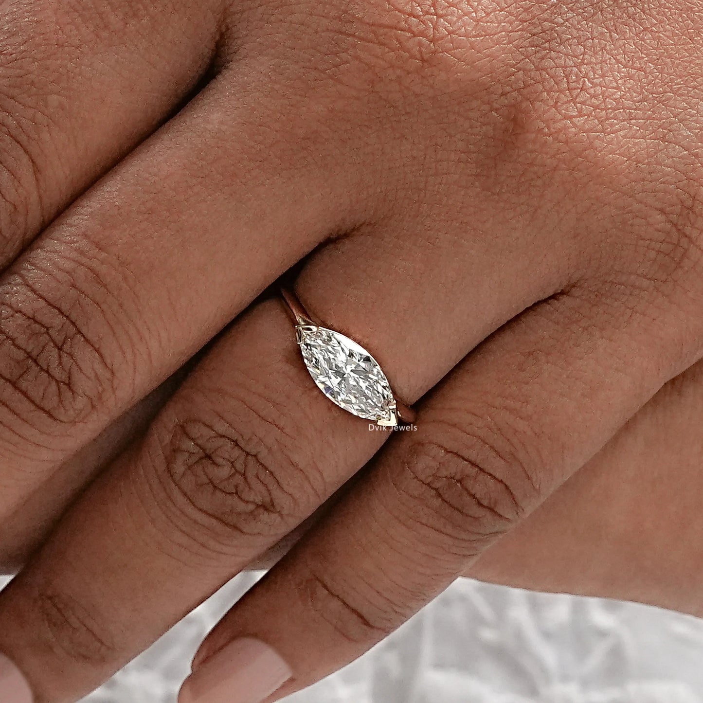 1.50 Carat Marquise Cut Lab Diamond Solitaire Ring
