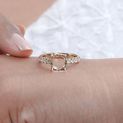 Round Shape Semi Mount With Accent Ring