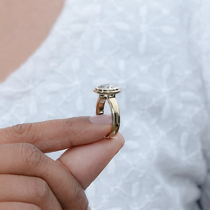 Old Mine Cushion Cut Diamond Solitaire Ring